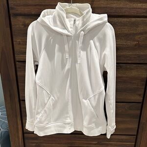 Athleta White Zip-Up Hoodie